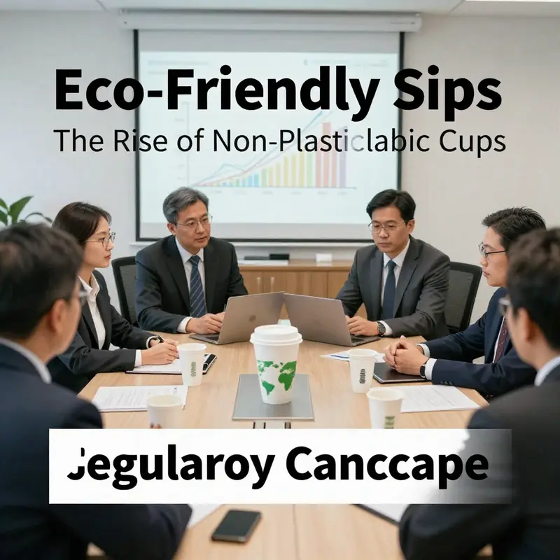 A showcase of various biodegradable disposable cups available for beverage service.