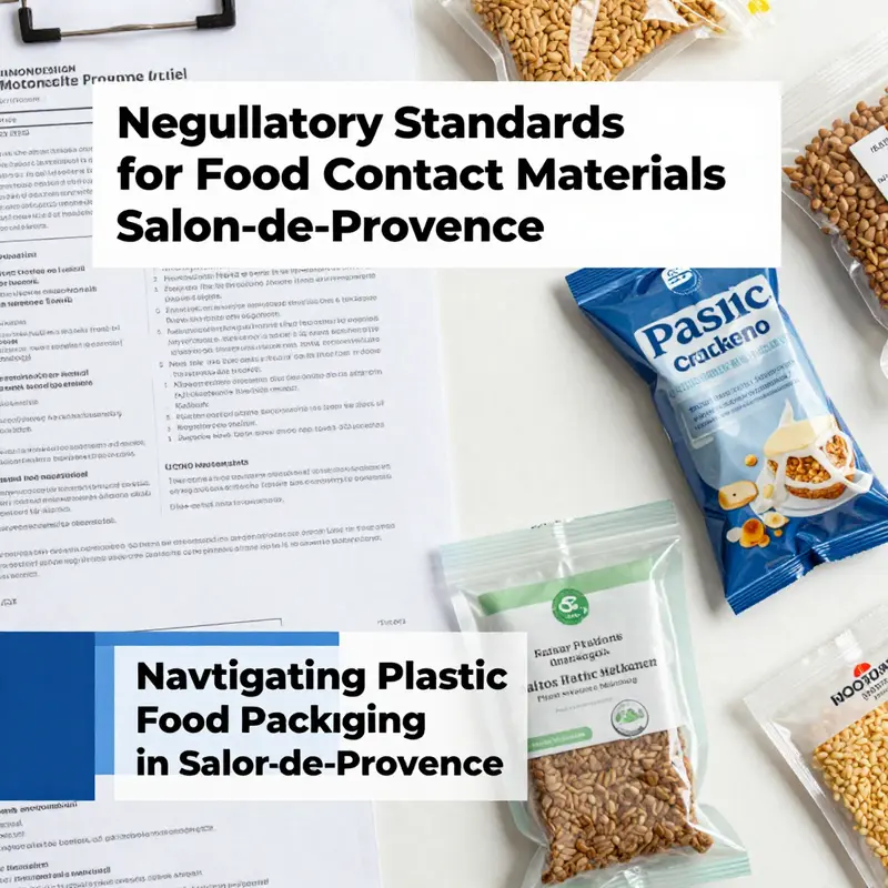 A bustling market in Salon-de-Provence highlighting diverse food vendors using plastic packaging.