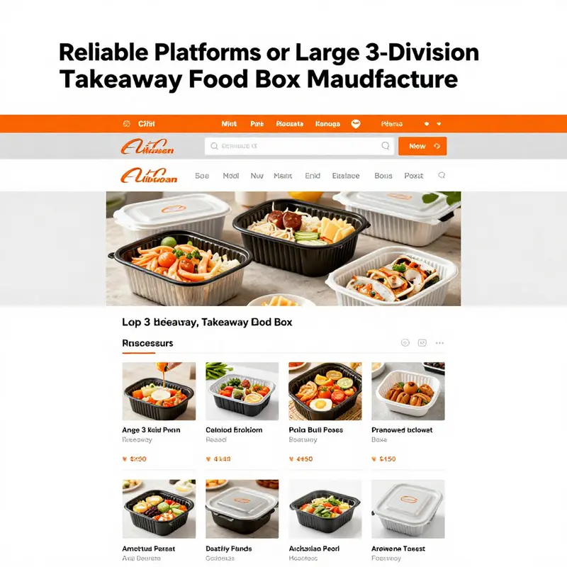 Manufacturing large 3-division takeaway food boxes with quality control measures.