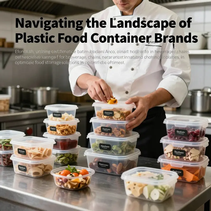 A chef artfully arranging food items in plastic containers to reflect best practices in food management within a kitchen.