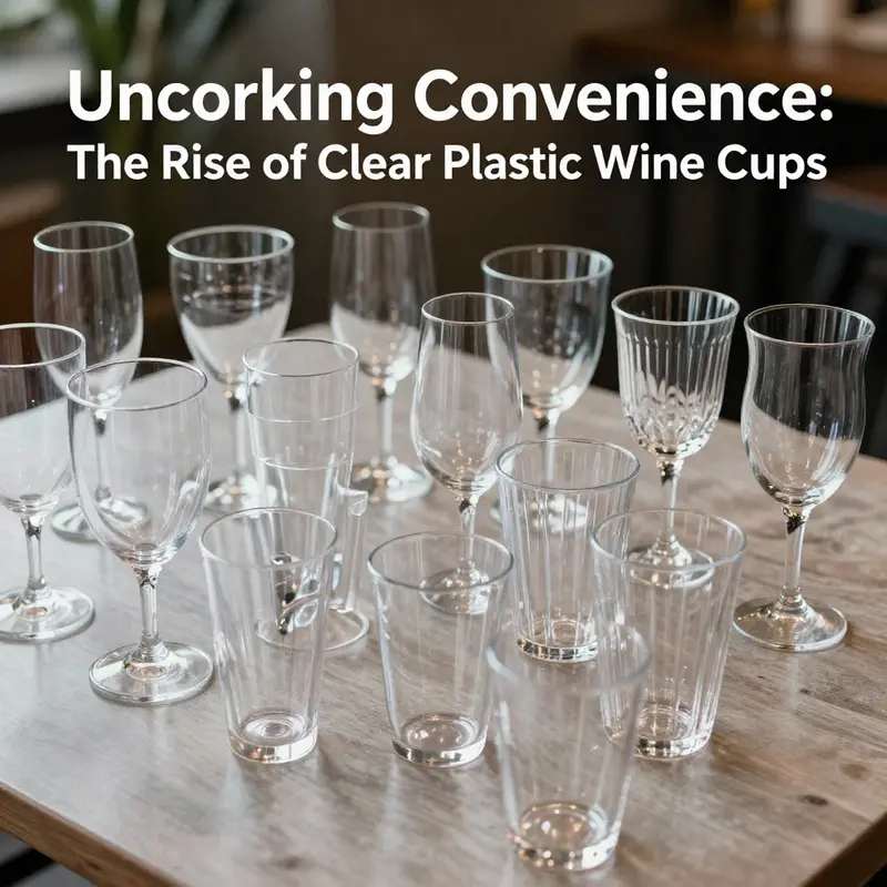 Clear plastic wine cups elegantly displayed at a wedding, highlighting their functionality and aesthetic appeal.