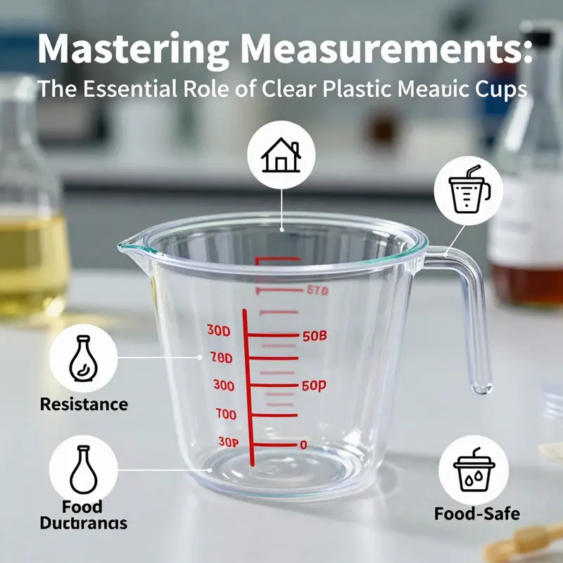 Clear plastic measuring cups in action, showcasing their key role in food preparation and cooking accuracy.