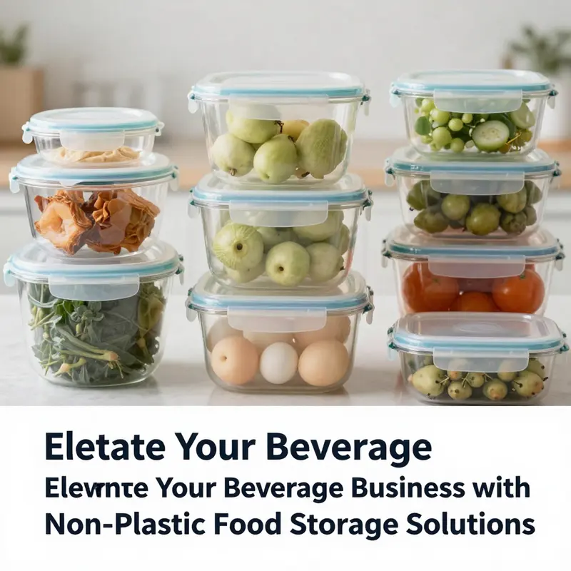 An elegant display of premium non-plastic food storage containers, perfect for any food service setting.