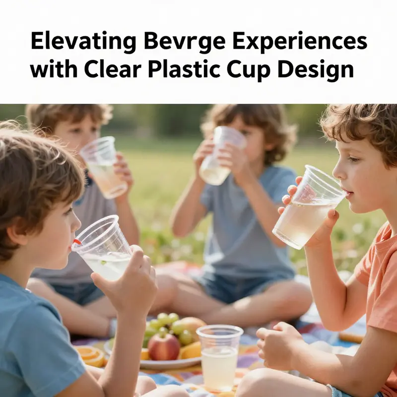 Showcasing clear plastic cups with unique branding designs tailored to attract customers at events.