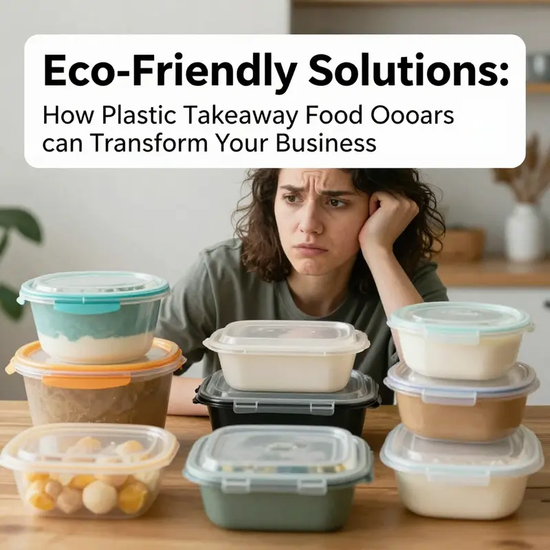 Various plastic takeaway containers showcasing their versatility for diverse food items.