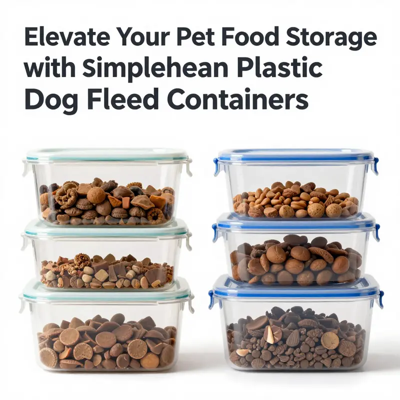 Detailed view showcasing the innovative design and functionality of the simplehuman plastic dog food container.