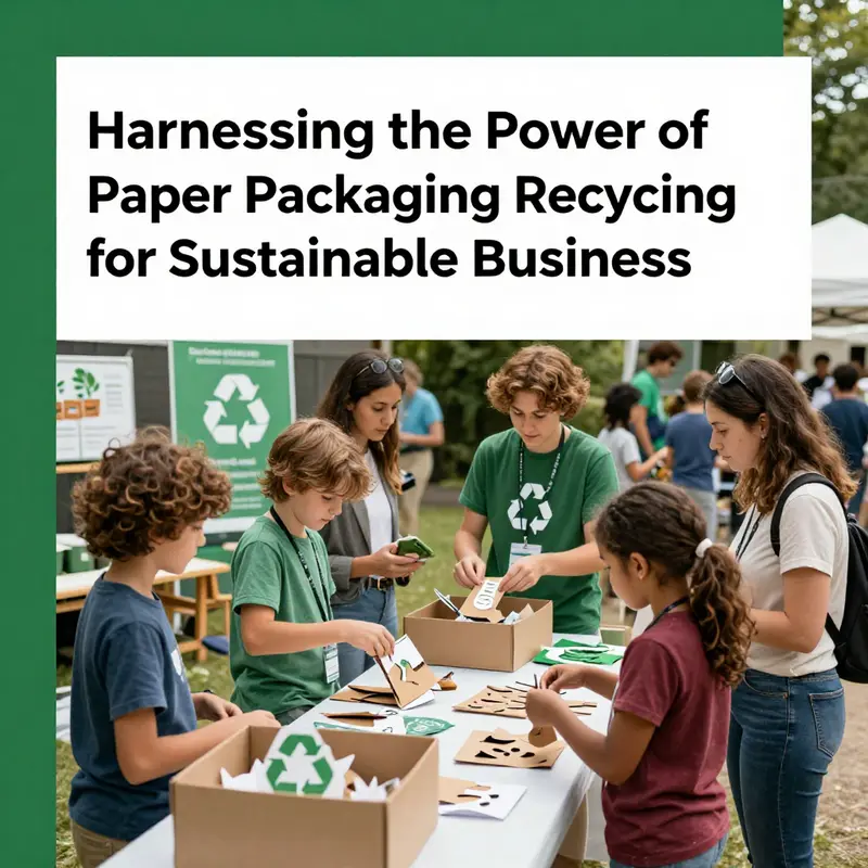 Diverse recyclable paper packaging materials showcased against a recycling symbol, emphasizing their role in sustainable practices.
