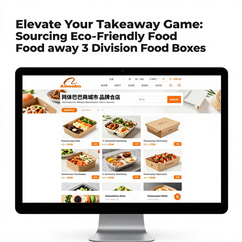 Navigating Alibaba’s platform to source large 3-division takeaway food boxes.