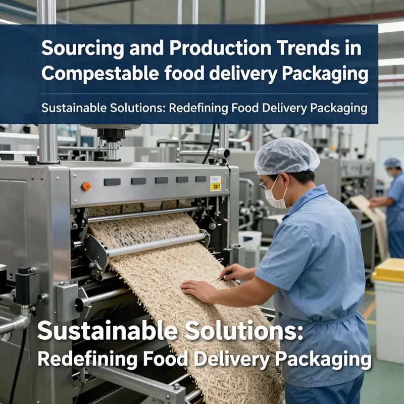 A variety of compostable packaging options reflecting modern sustainable dining trends.