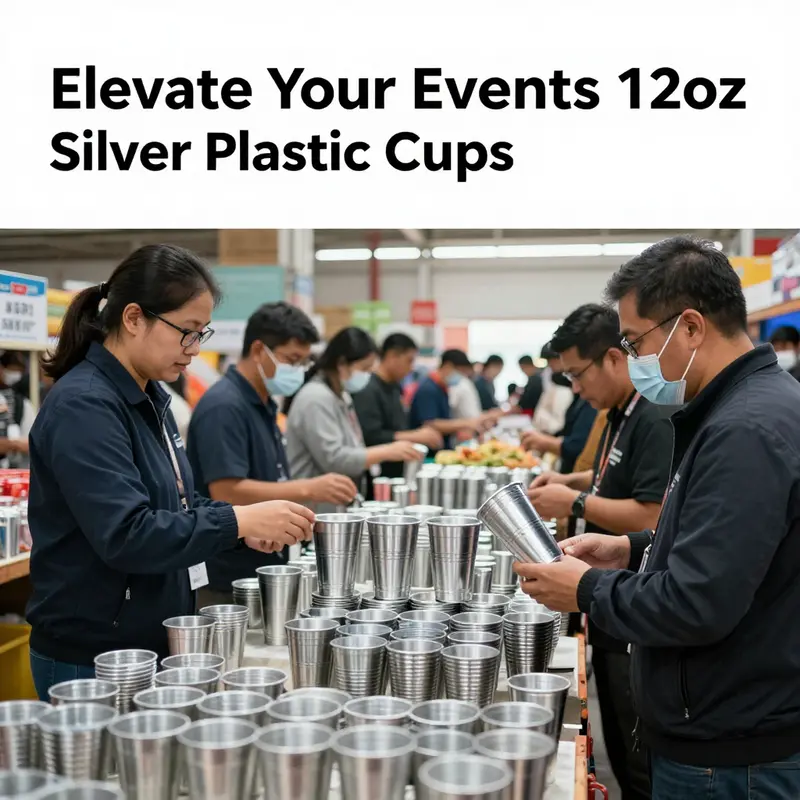 Stylish event setup showcasing the demand for 12oz silver plastic cups.