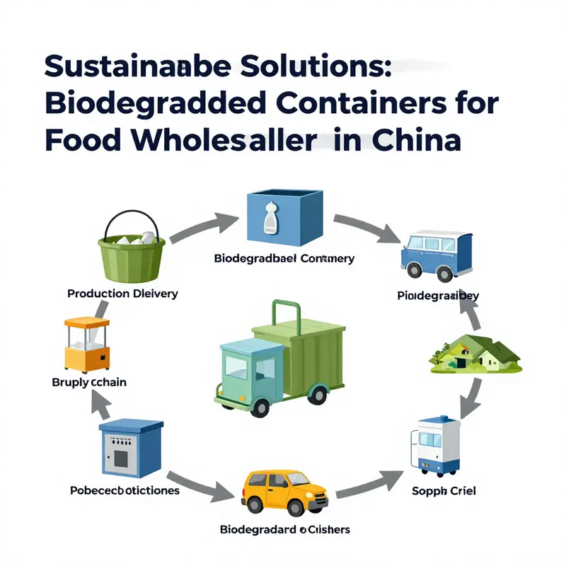 A vibrant market scene demonstrating the growing popularity of biodegradable food containers in China.