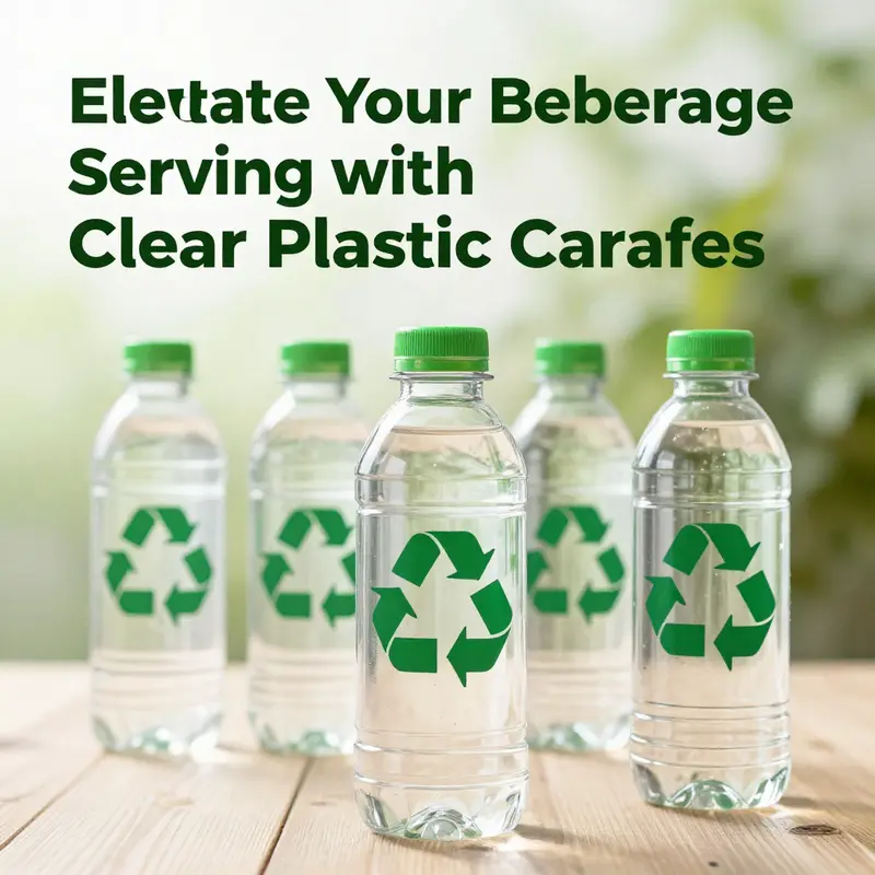 The elegant design of the clear plastic carafe showcases its functionality in a modern dining setting.