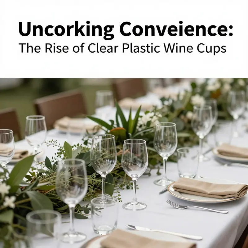 Clear plastic wine cups elegantly displayed at a wedding, highlighting their functionality and aesthetic appeal.