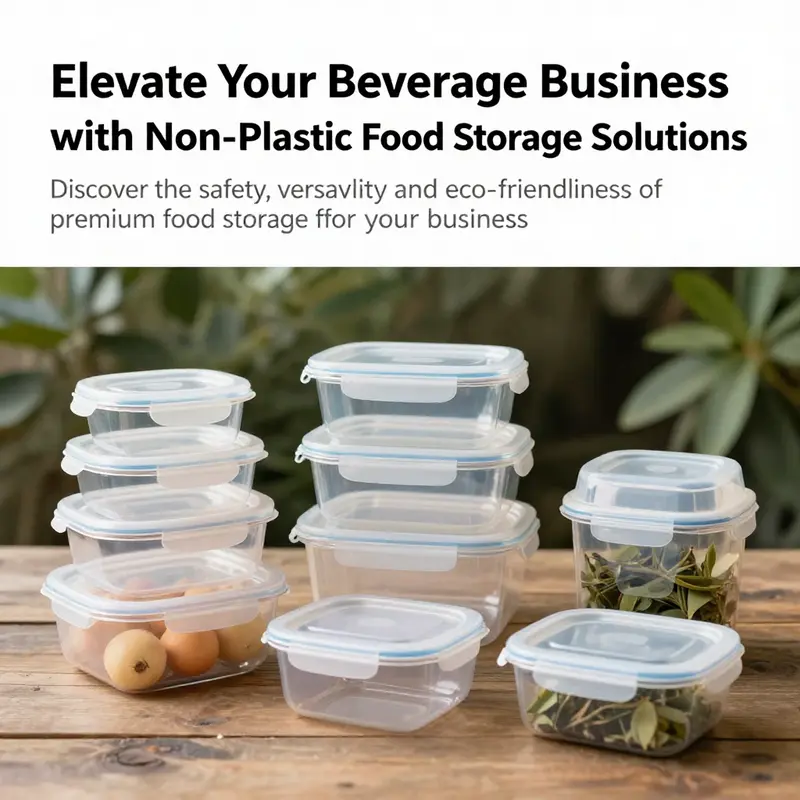 A stunning display of non-plastic food storage containers set against a scenic, natural background.