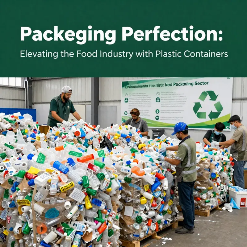 Diverse plastic containers showcase the materials central to food industry packaging.