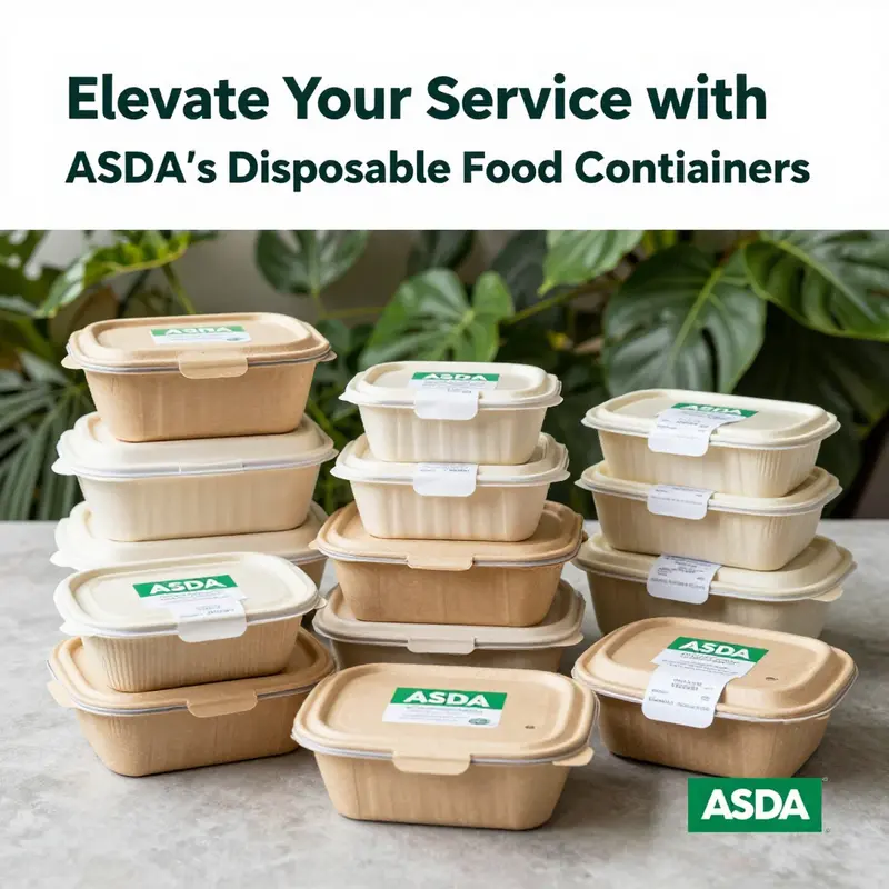 A diverse assortment of ASDA’s disposable food containers catering to restaurants and beverage chains.
