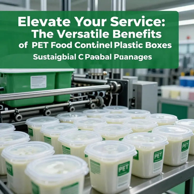 Close-up of PET food containers emphasizing their clarity and durability.