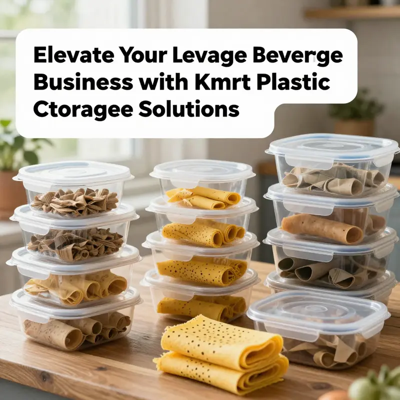 Kmart plastic food storage containers displayed in a commercial kitchen, illustrating their versatility and organization.