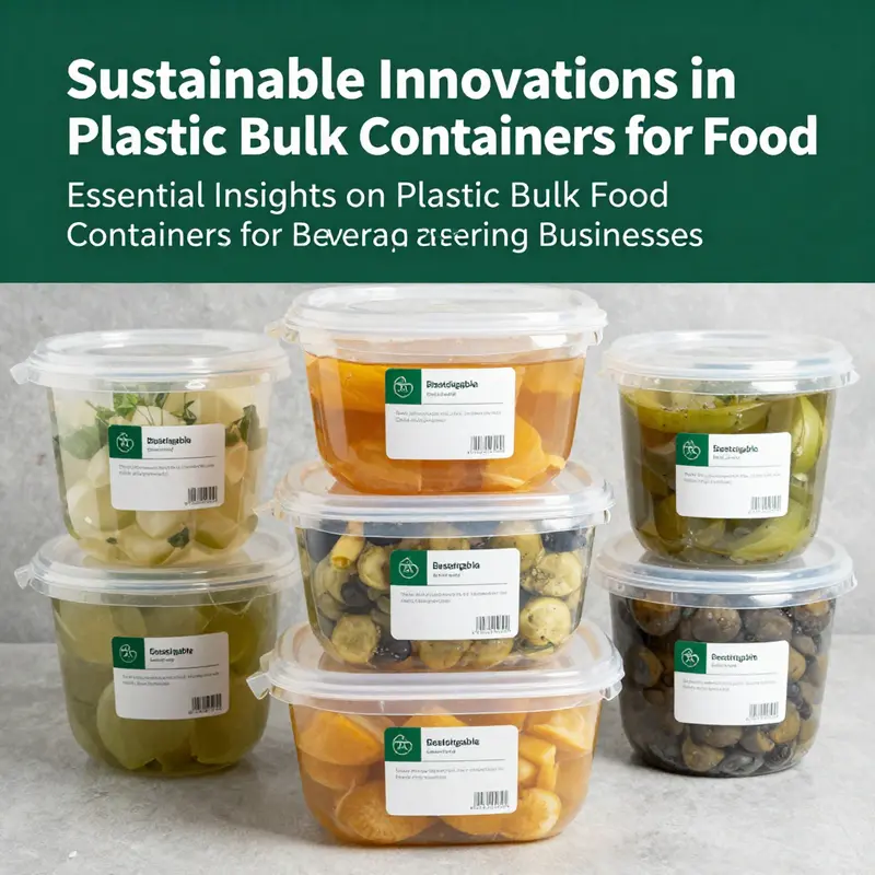 Different sizes and colors of plastic bulk food containers emphasizing material safety standards.