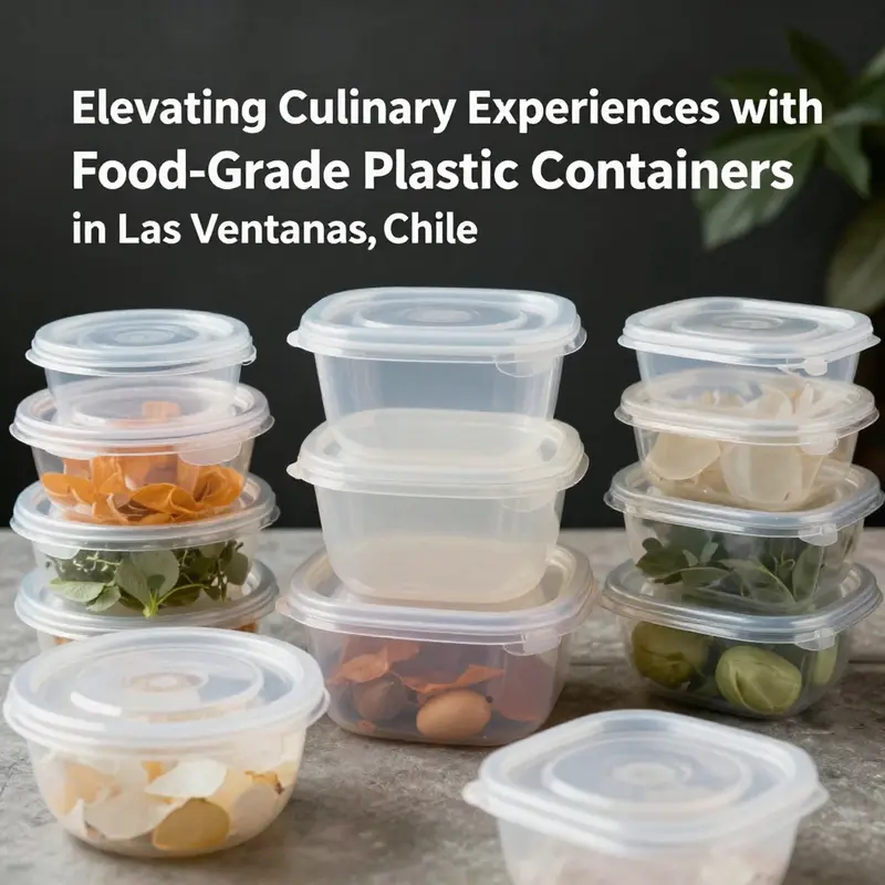 Various food-grade plastic containers suitable for culinary use in Las Ventanas, Chile.