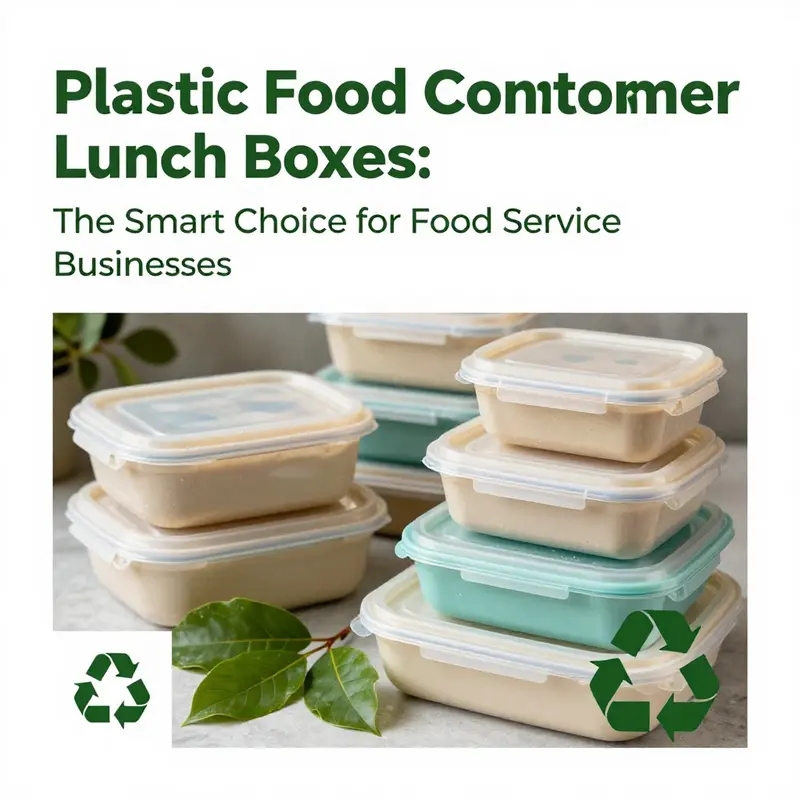 Various plastic food container lunch boxes showcasing their food-grade materials and safety certifications.
