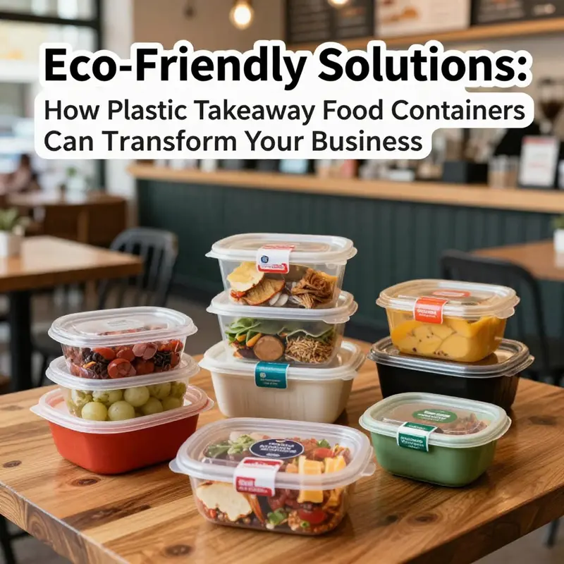 Various plastic takeaway containers showcasing their versatility for diverse food items.