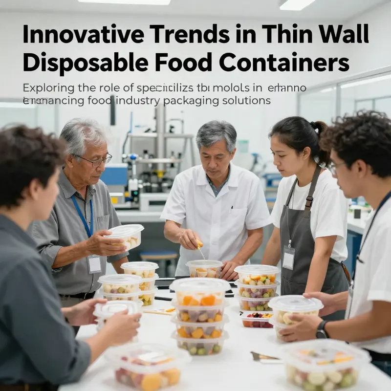 A diverse team of food industry experts collaborating on sustainable packaging solutions.