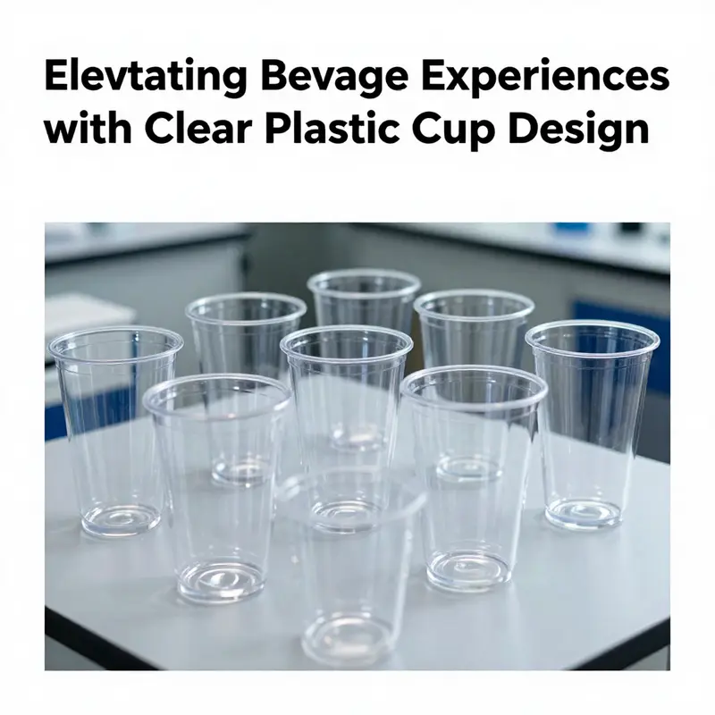 Showcasing clear plastic cups with unique branding designs tailored to attract customers at events.