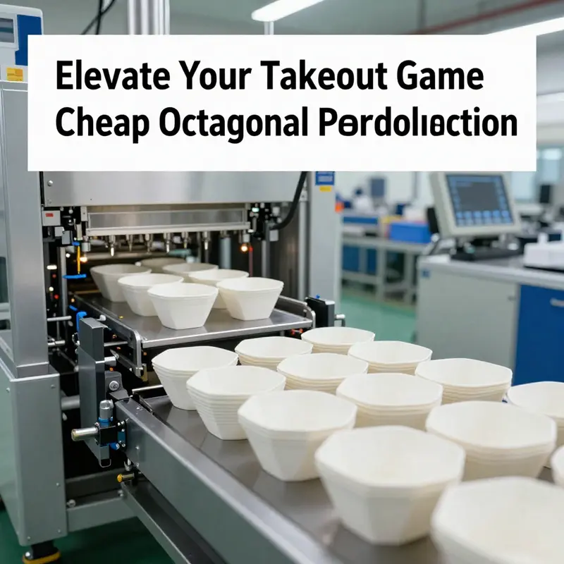 A vibrant selection of cheap octagonal paper bowls, ideal for various food types in takeout services.