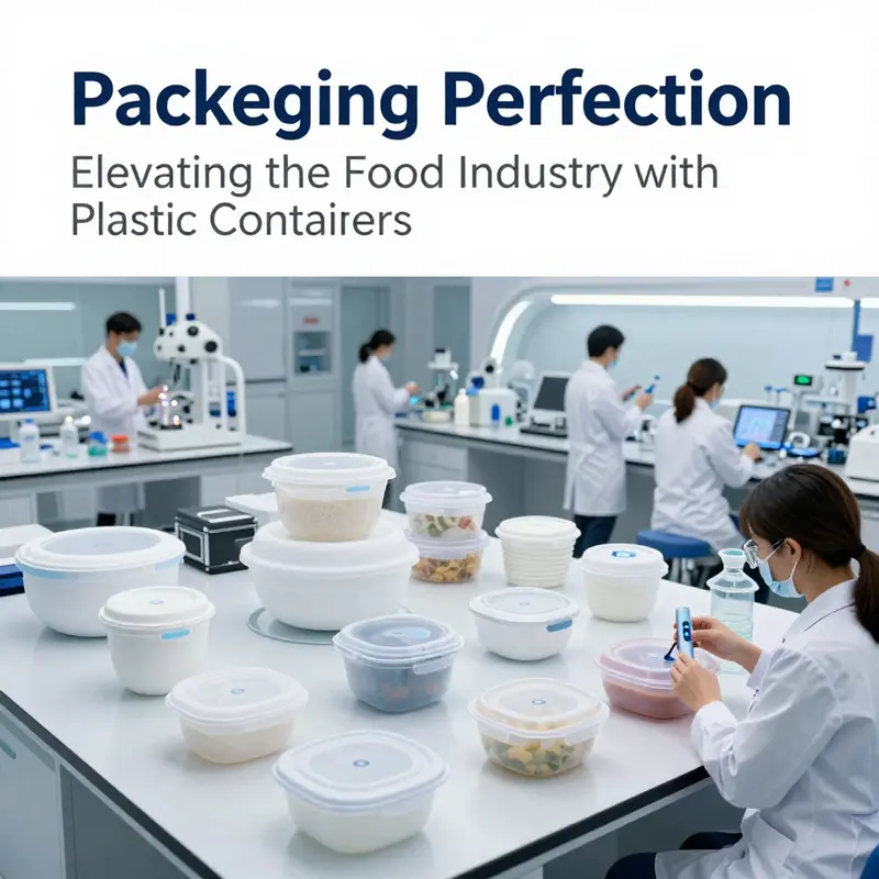 Diverse plastic containers showcase the materials central to food industry packaging.