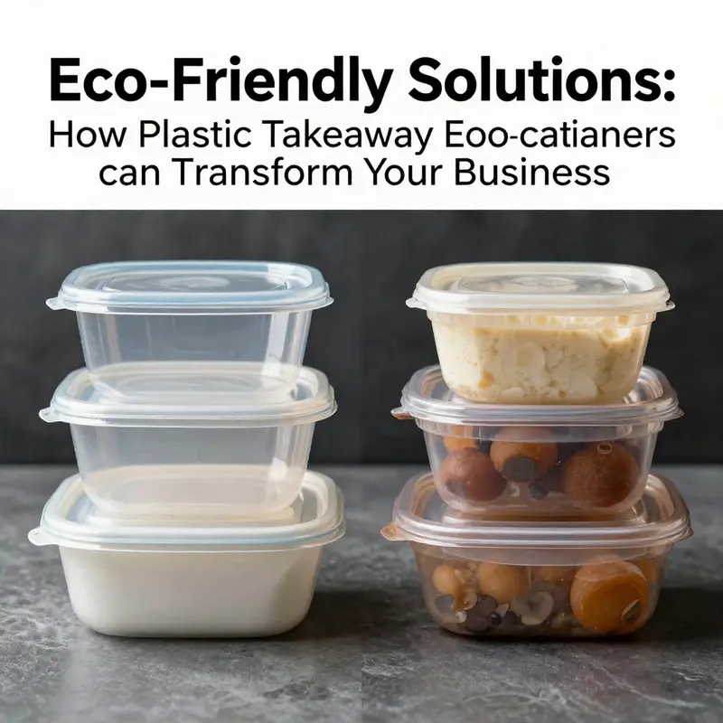Various plastic takeaway containers showcasing their versatility for diverse food items.