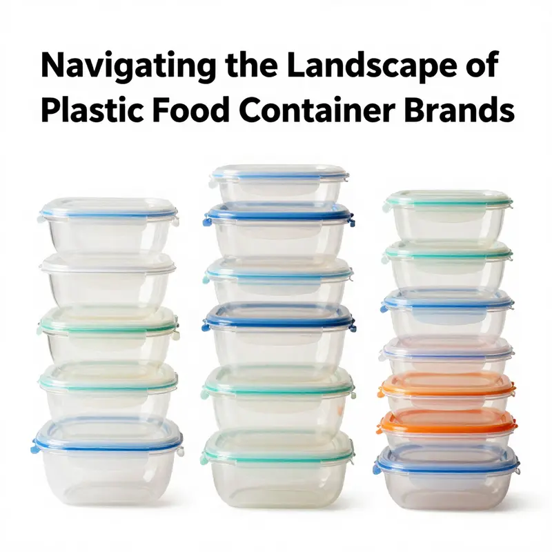 A diverse selection of plastic food containers highlighting key brands in the market.