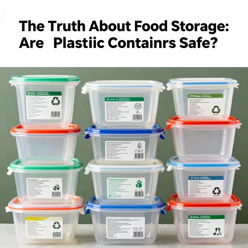 Organized plastic containers demonstrating safe food storage practices.