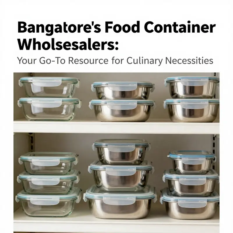 A vibrant scene of food container wholesalers in Bangalore highlighting a variety of container types.