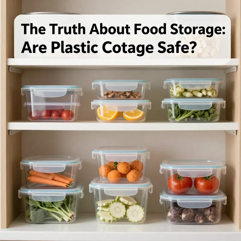Organized plastic containers demonstrating safe food storage practices.