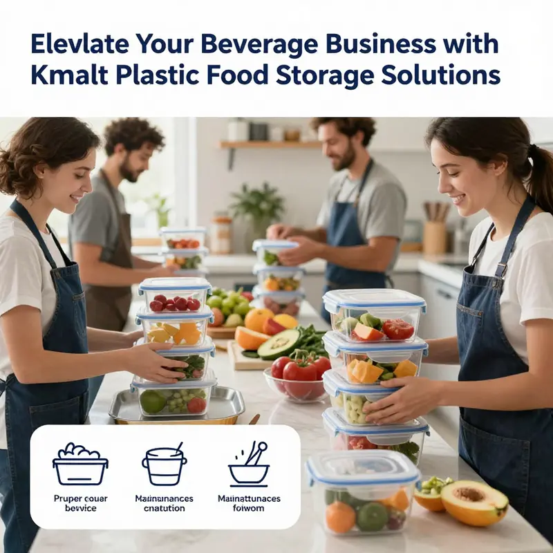 Kmart plastic food storage containers displayed in a commercial kitchen, illustrating their versatility and organization.