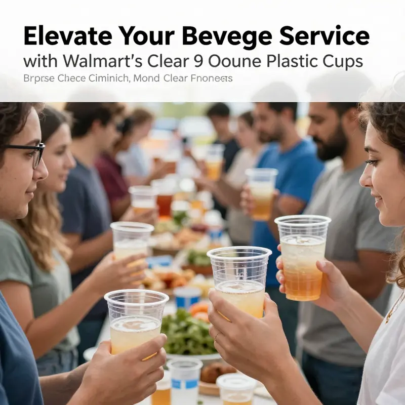 A variety of Walmart’s clear 9-ounce plastic cups, highlighting the top options available for businesses.