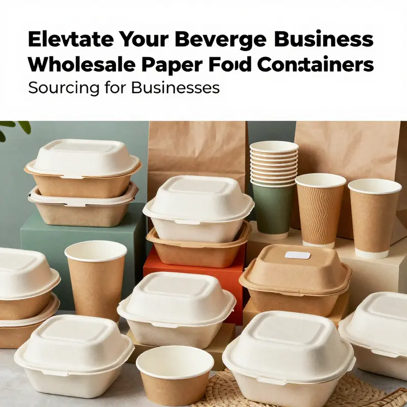 An assortment of wholesale disposable paper food containers available for businesses.