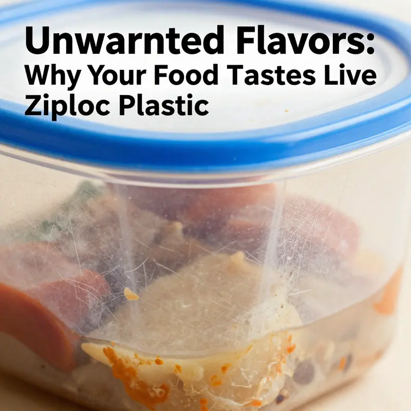 Aging and degraded Ziploc containers can release undesirable flavors into stored foods.