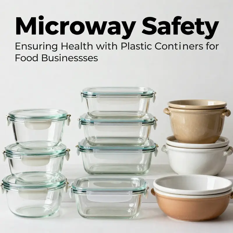 Visual guide to identifying safe plastic food containers with recycling symbols.
