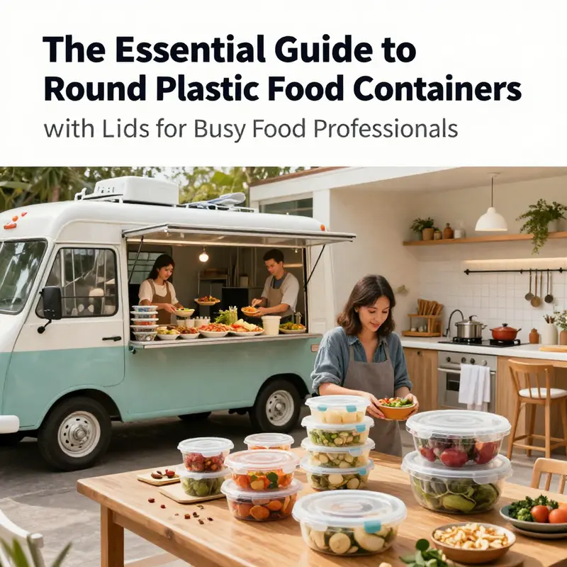 A selection of microwave-safe round plastic food containers showcasing their key material properties.