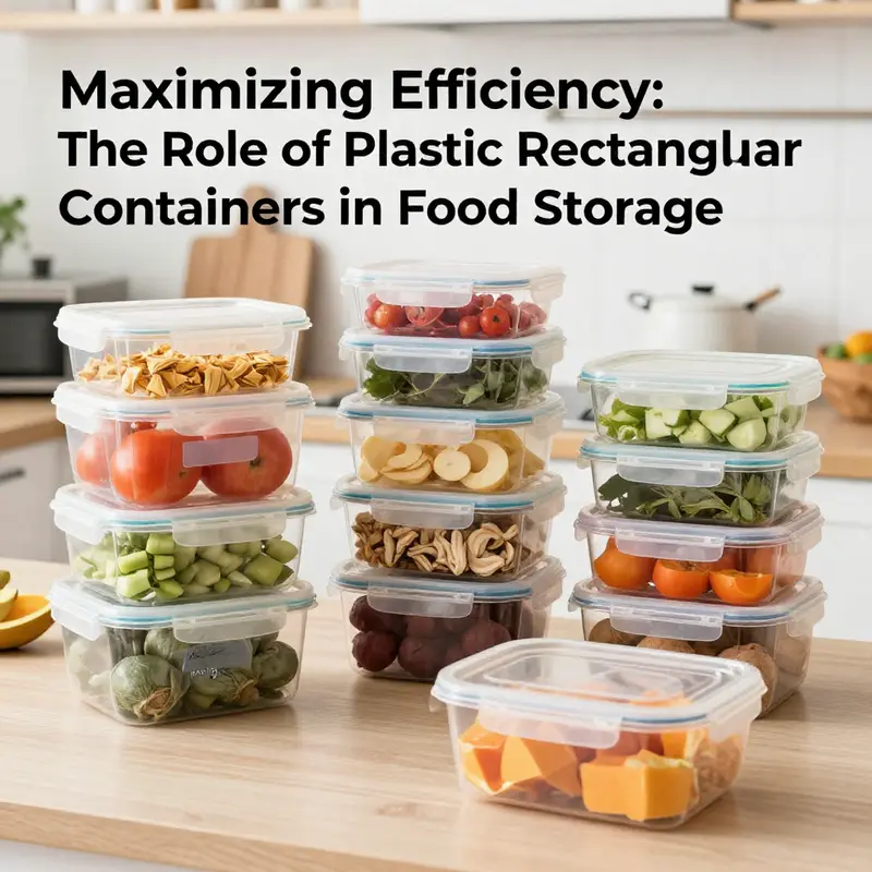 Showcasing the practical use of plastic rectangular containers for efficient food organization.