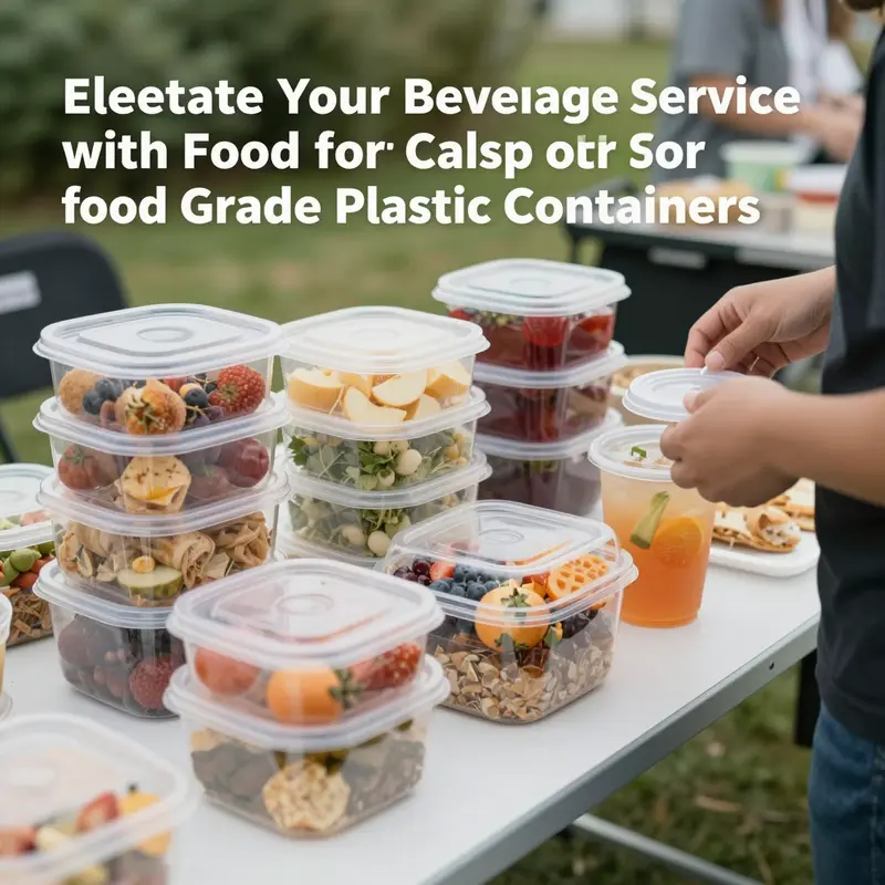 An assortment of plastic food-grade containers, highlighting key features such as durability and safe materials.