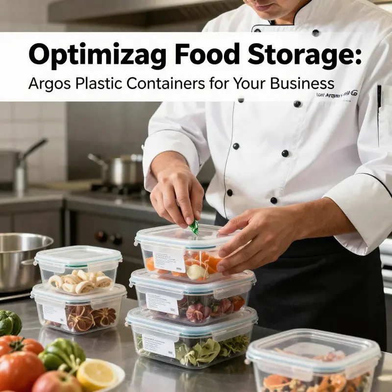 An array of Argos plastic food storage containers showcasing their versatility and appeal for food service businesses.