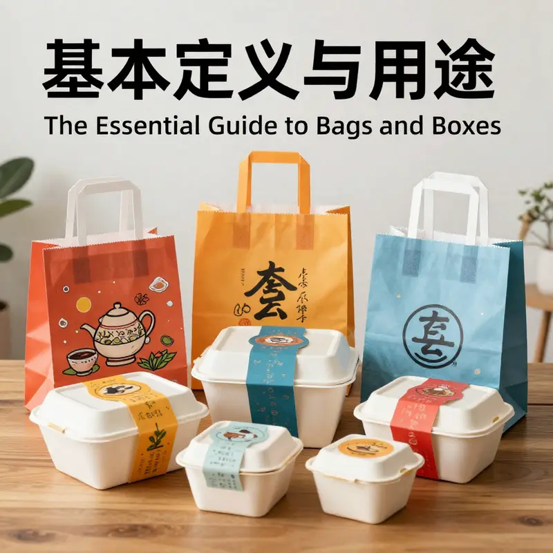An array of takeout bags and boxes demonstrating various styles and functions for different food items.