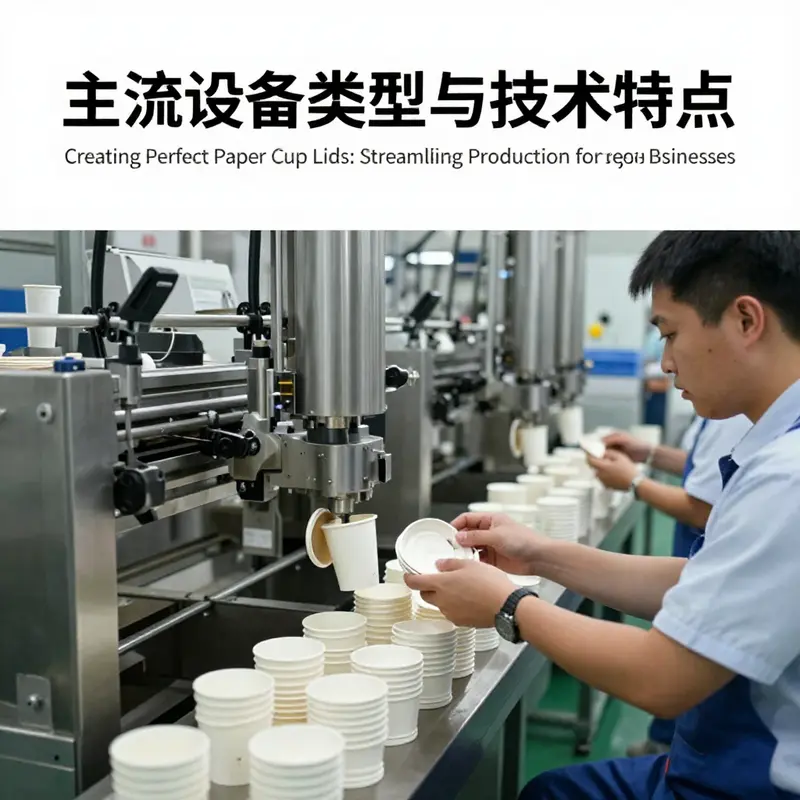 High-tech machines in action, producing disposable paper cup lids efficiently and effectively.