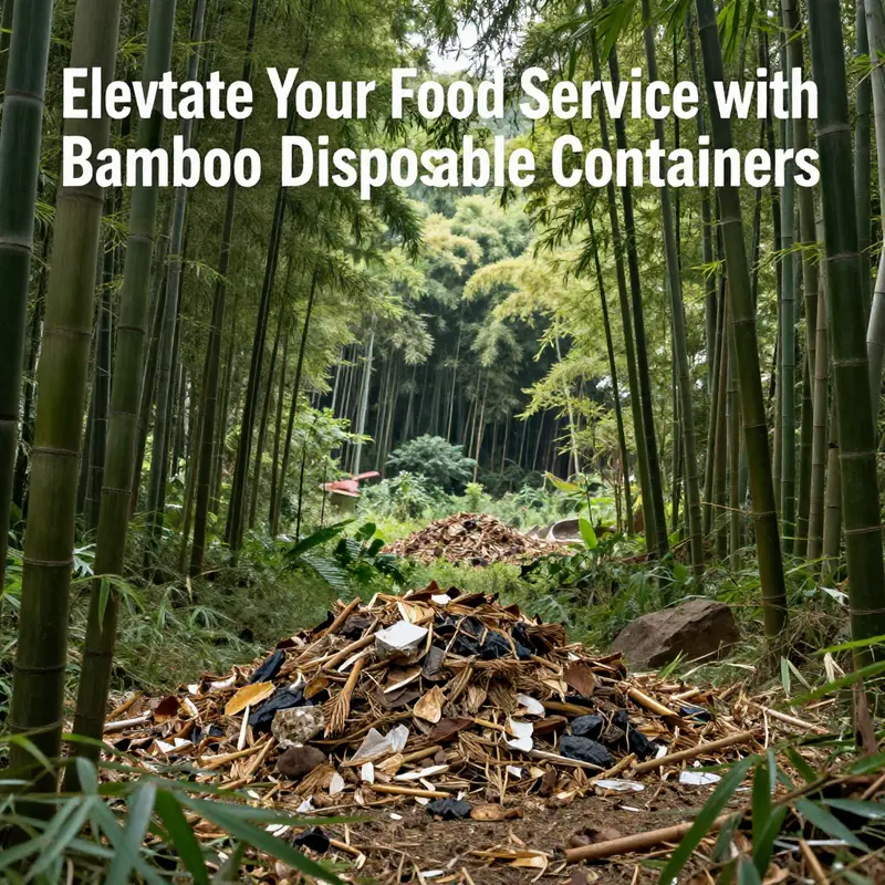 A diverse selection of bamboo disposable food containers showcasing their appeal and functionality in various food service settings.
