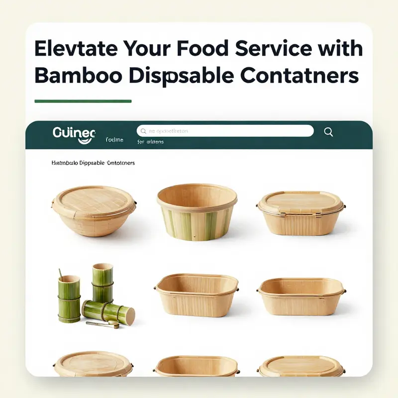 A diverse selection of bamboo disposable food containers showcasing their appeal and functionality in various food service settings.