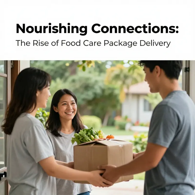 An artistically curated food care package showcasing a variety of comforting culinary delights.