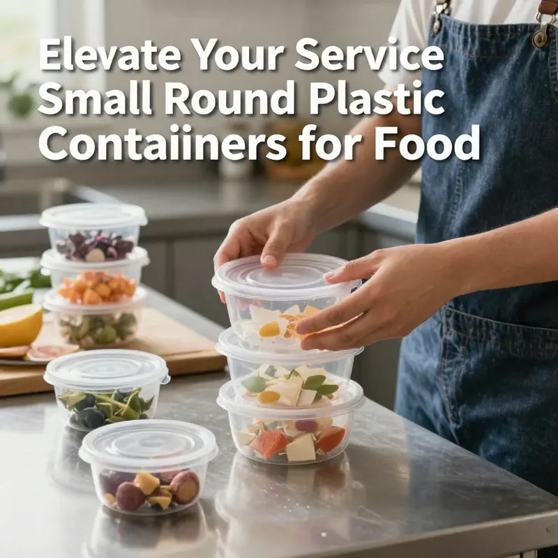 Diverse small round plastic food containers ready for various culinary applications.